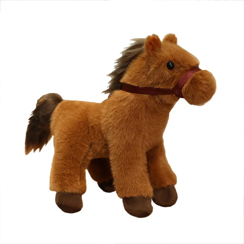 23cm New Real Life Horse Plush Toy 3 Colors Stuffed Animal Super Realistic Pony Plush Toys Classic Birthday Gift For Children - Image 3