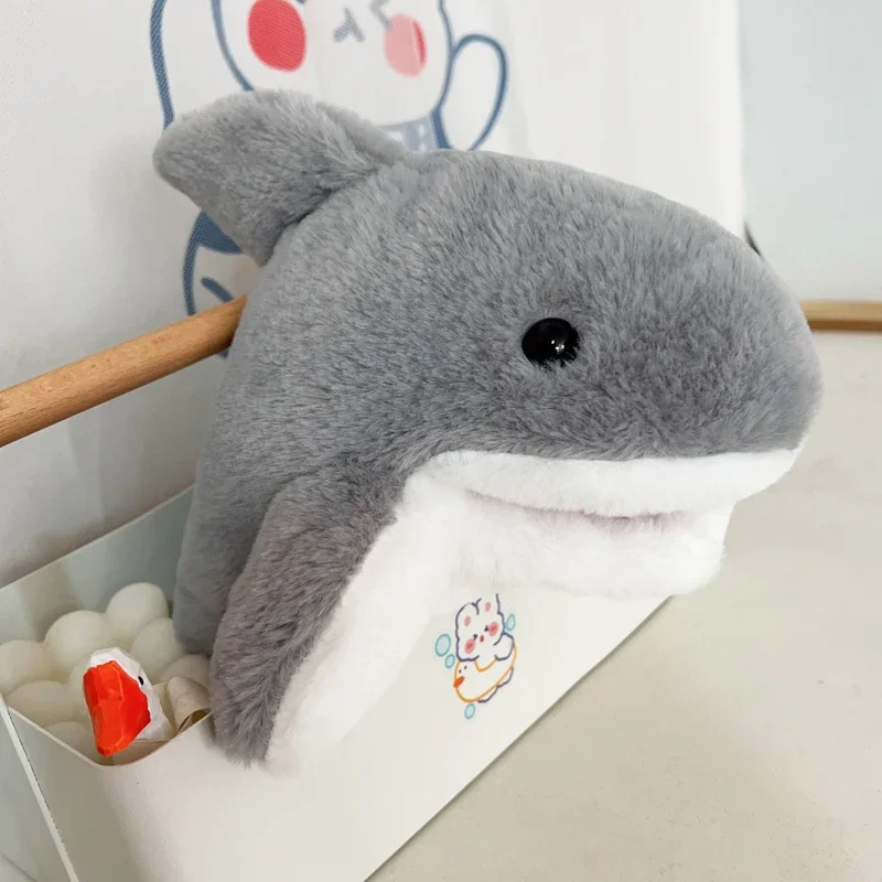 16cm Soft Cute Shark Hand Puppet Plush Toy Artificial Shark Plush Toy Interactive Stuffed Animal Gift for Boys Girls Room Decor - Image 3