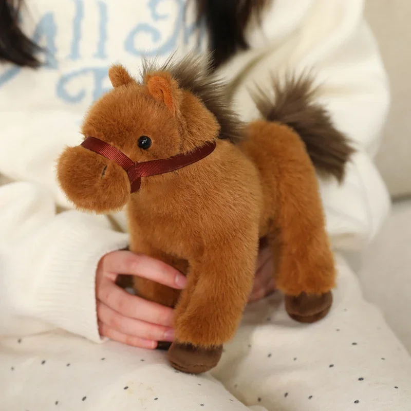 23cm New Real Life Horse Plush Toy 3 Colors Stuffed Animal Super Realistic Pony Plush Toys Classic Birthday Gift For Children - Image 6
