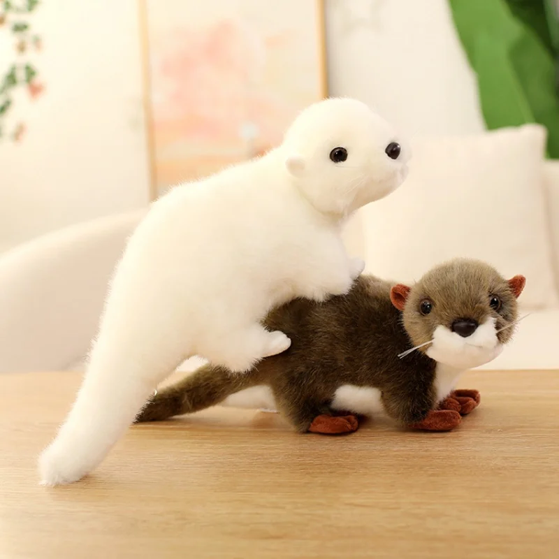 33/38/45CM Kawaii Lifelike Otter Plush Toy Otter Plushie Stuffed Animal Toy Appease Baby Doll Kid Birthday Xmas Gift