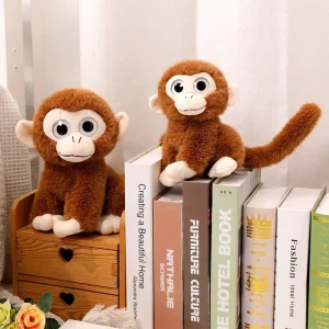 Simulation Big-eyed Monkey Plush Toy Soft Stuffed Long Tail Monkey Doll Home Decoration Birthday Gift For Children