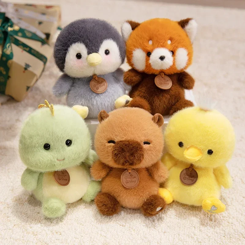 Cute Sitting Animals Panda Fox Cat Soft Plush Dolls Stuffed Capybara Pig Plushie Baby Toys Gifts For Children Christmas Present