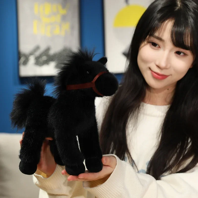 23cm New Real Life Horse Plush Toy 3 Colors Stuffed Animal Super Realistic Pony Plush Toys Classic Birthday Gift For Children - Image 4