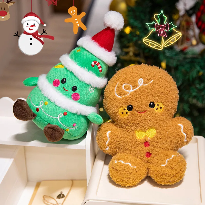 New Christmas Plush Toy Soft Pillows Cute Santa Claus Snowman Elk & Gingerbread Man Santa Claus hat Home Decor Kid Xmas Gift - Image 2