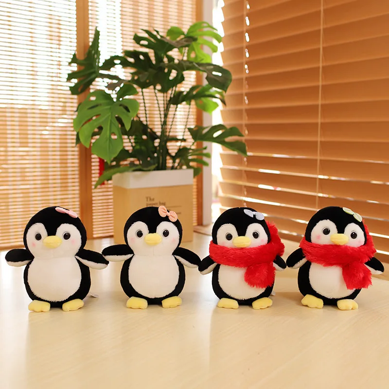 20-25cm Cute Penguin Wear A Bow Scarf Plushies Doll Cartoon Stuffed Animal Soft Sofa Cushion Baby Sleeping Pillow for Kids Gifts - Image 4