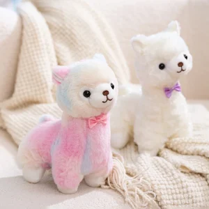 25cm Cartoon Colourful alpaca Plush Doll Pillow Soft Stuffed Mascot Sheep Plush Decorative Companion Doll Birthday Gifts